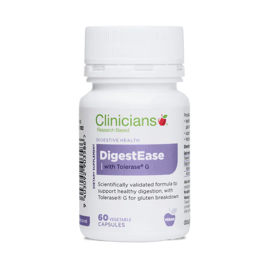 Clinicians DigestEase with Tolerase、60カプセル