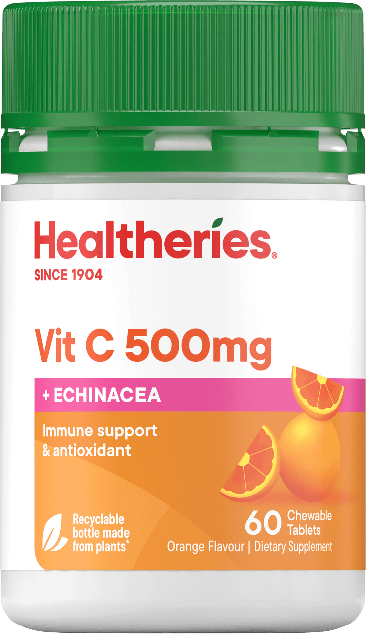 Healtheries Vit C 500mg Plus Echinacea Chewable Tablets Orange