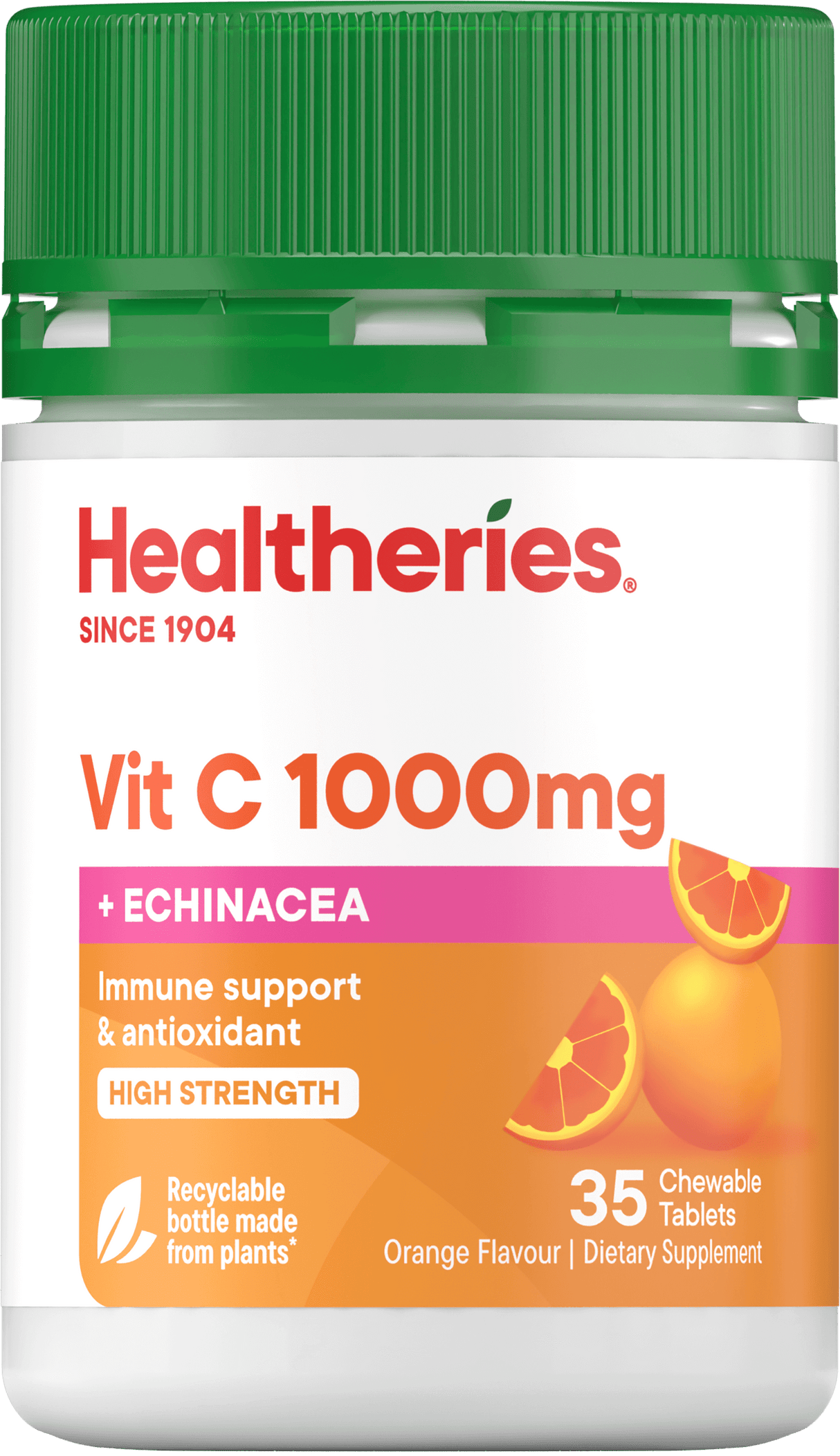 Healtheries Vit C 1000mg Plus Echinacea Chewable Tablets Orange