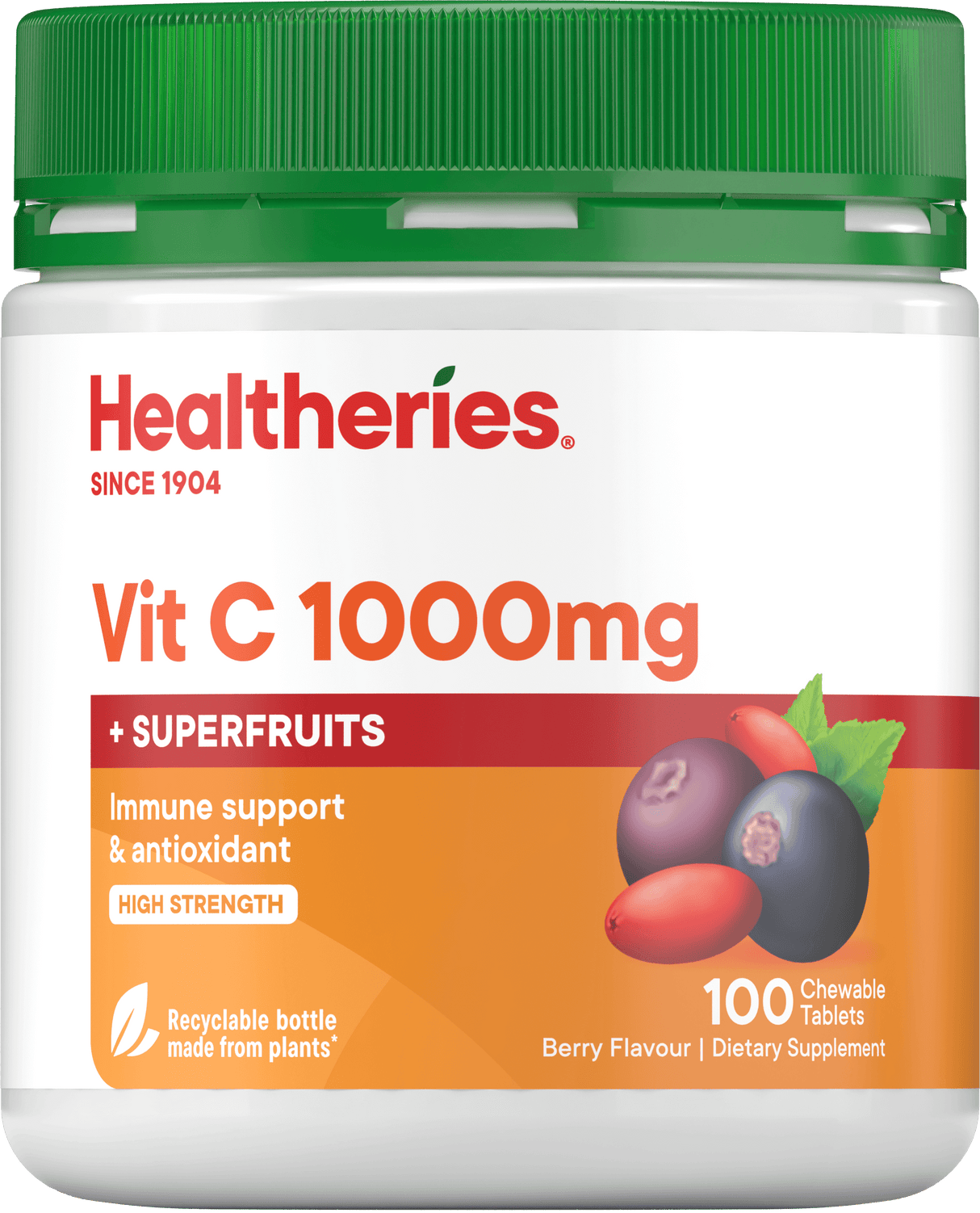 Healtheries Vit C Superfruits 1000mg Chewable Tablets Berry
