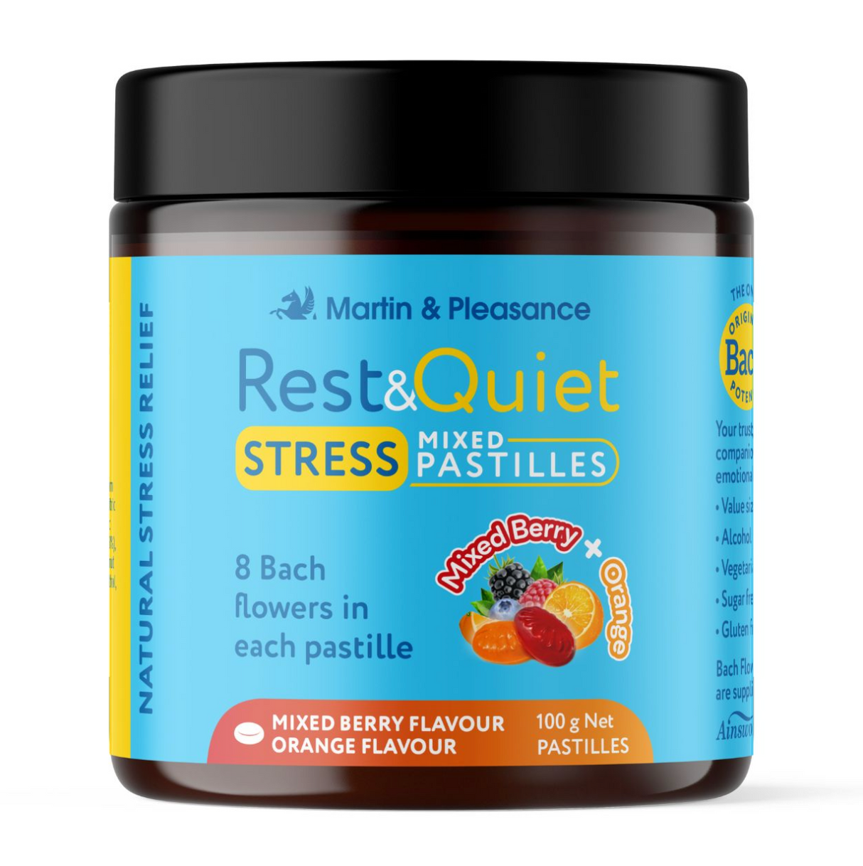 Martin & Pleasance Rest&Quiet Mixed Flavour Pastilles Jar 100g