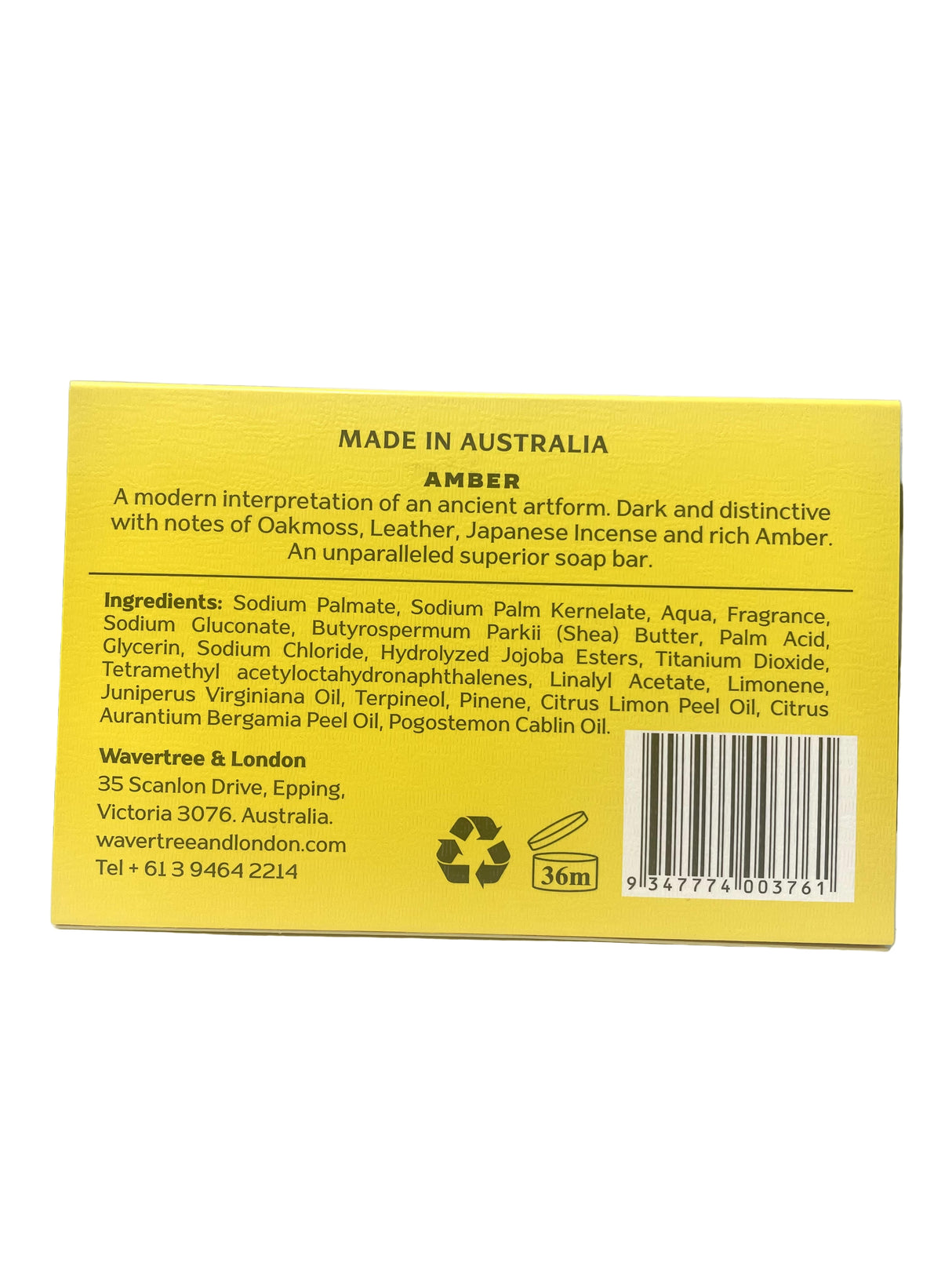 Wavertree & London Mr London Amber Scented Soap Bar for Men - 10oz/280g