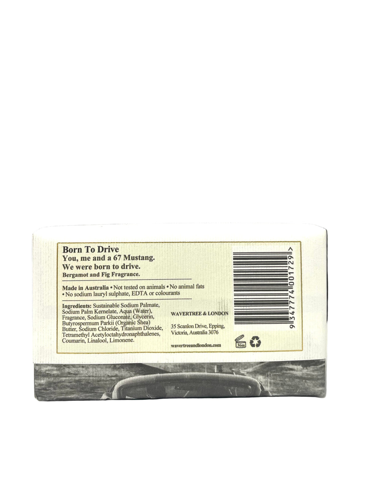 Wavertree & London Born to Drive - Bergamot & Fig Fragrance Soap Bar 200g