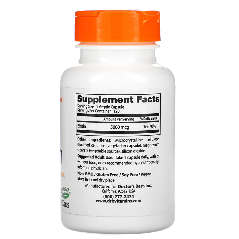 ドクターズベスト ビオチン 5000mcg ベジカプセル 120錠