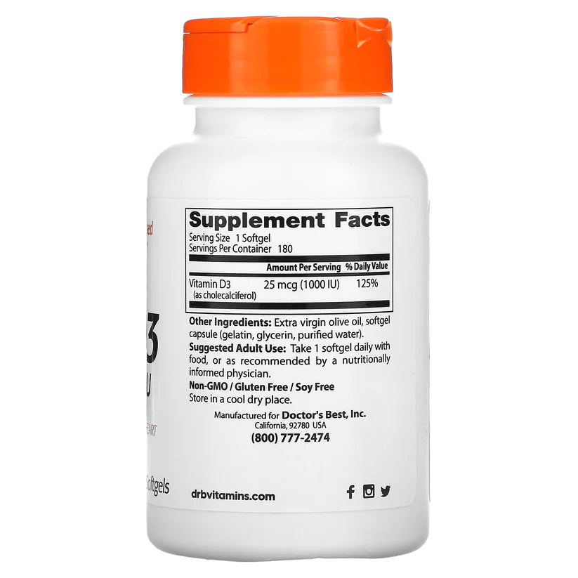 ドクターズベスト ビタミンD3 1000iu ソフトジェル 180錠
