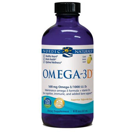 Nordic Naturals Omega-3D - レモン - 8 液量オンス