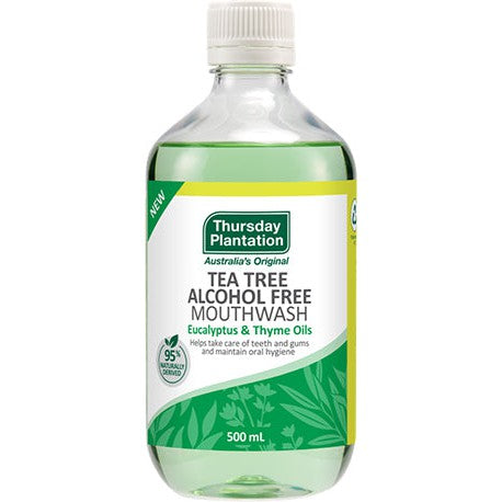 サーズデイプランテーション ティーツリー アルコールフリー マウスウォッシュ ユーカリ&タイムオイル 500ml