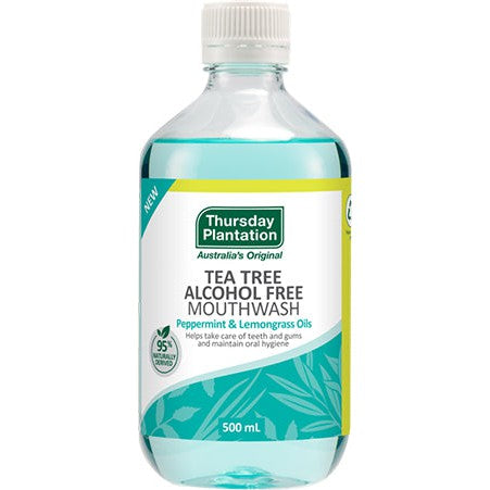 サーズデイプランテーション ティーツリー アルコールフリー マウスウォッシュ ペパーミント&レモングラスオイル 500ml