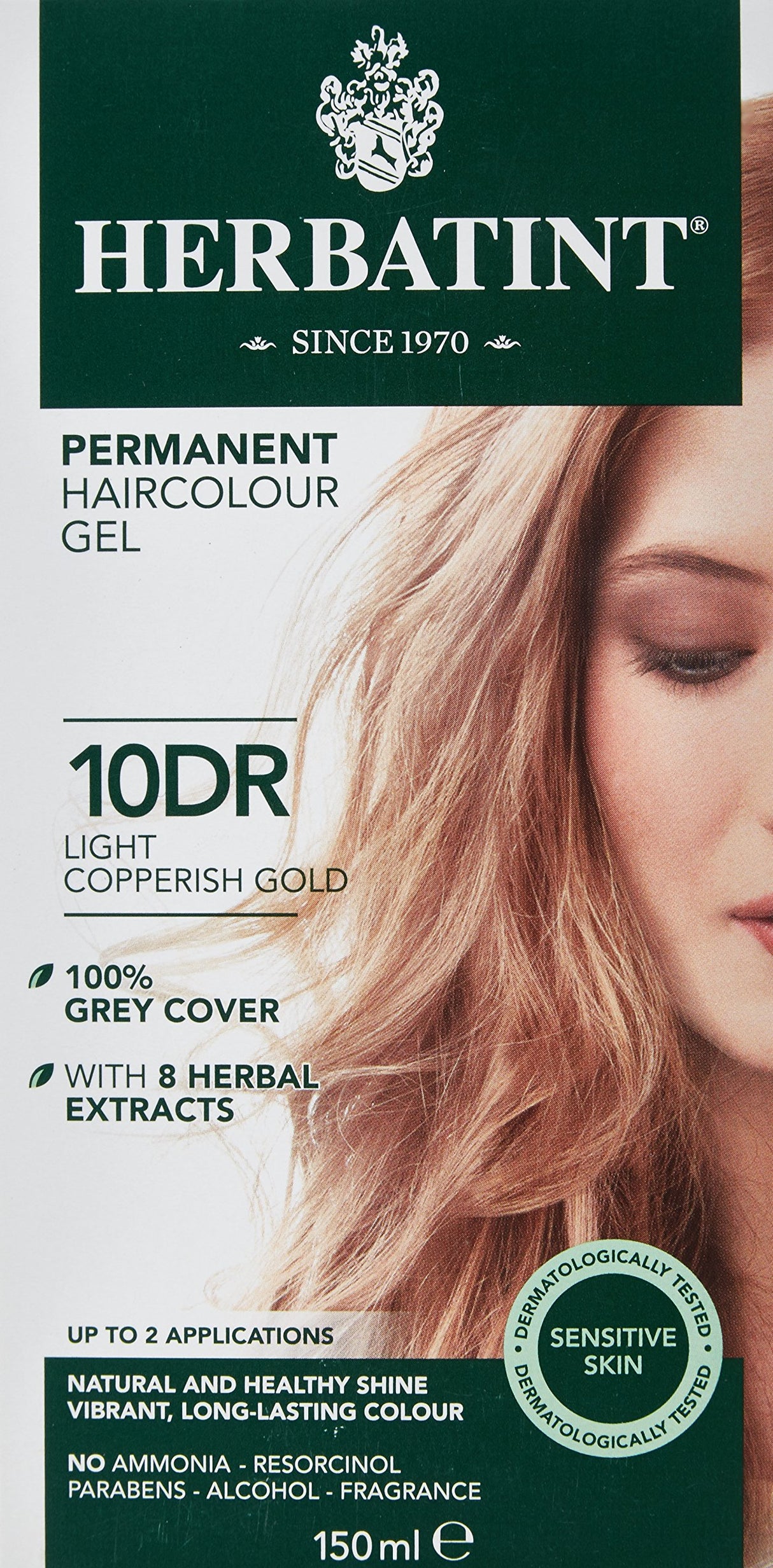 Herbatint Permanent Herbal Haircolour Gel -Lt Copperish Gold 10DR