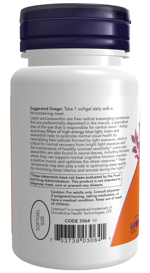 ナウ ルテイン 25 mg &amp; ゼアキサンチン 5 mg ソフトジェル 60 錠