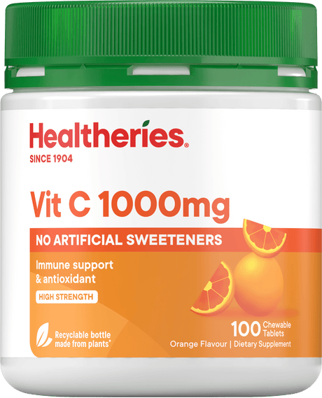 Healtheries Vit C 1000mg Chewable Tablets Orange