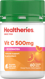 Healtheries Vit C 500mg Plus Echinacea Chewable Tablets Orange