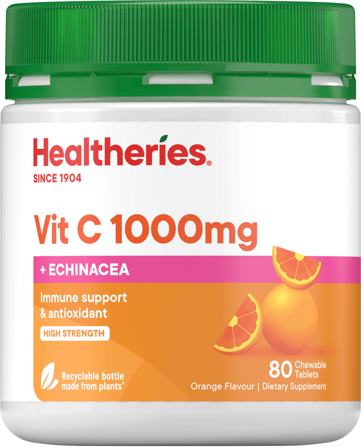 Healtheries Vit C 1000mg Plus Echinacea Chewable Tablets Orange