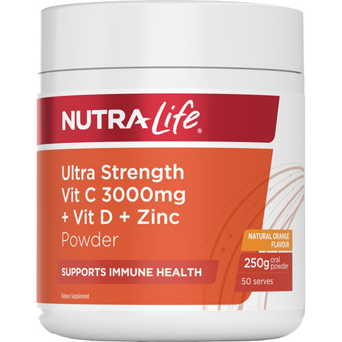 ニュートラライフ ウルトラストレングス ビタミンC 3000mg + ビタミンD + 亜鉛 250g パウダー