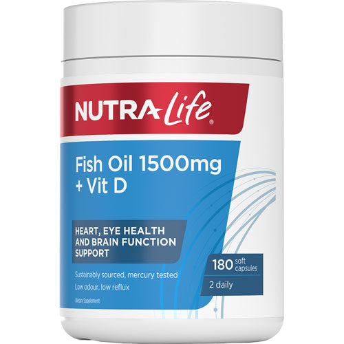 ニュートラライフ フィッシュオイル 1500mg + ビタミンD 180