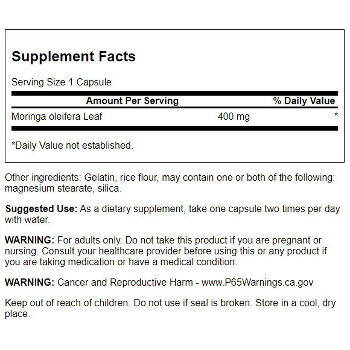 スワンソン フルスペクトラム モリンガ オレイフェラ カプセル 400mg 60錠
