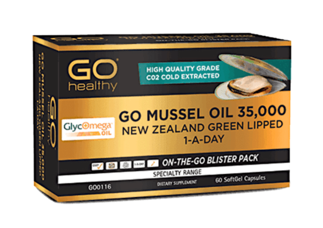 Go Healthy Go Mussel Oil 35,000 NZ Green Lipped 1-A-Day