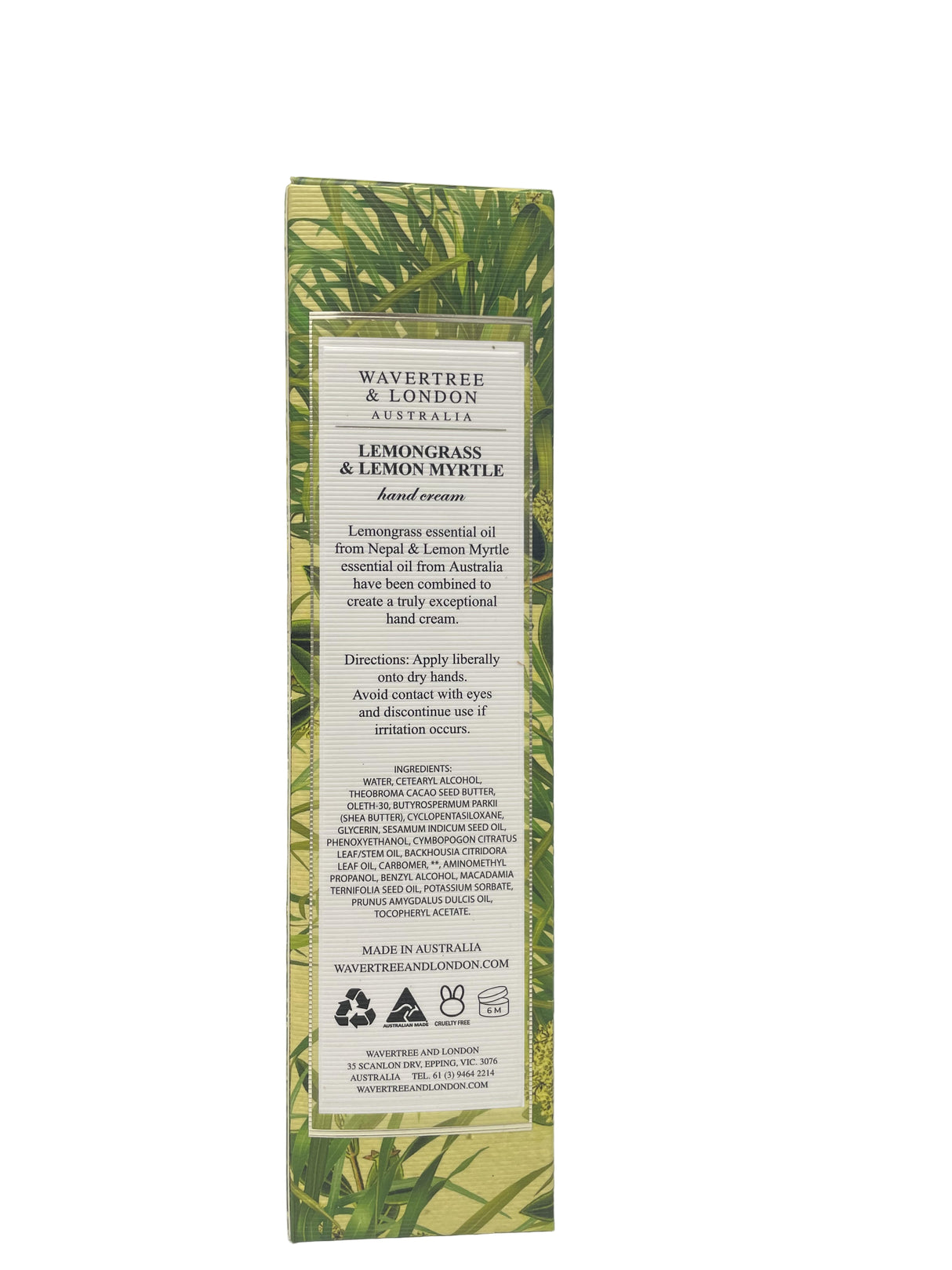 Wavertree & London Lemongrass & Lemon Myrtle Hand Creme 100ml