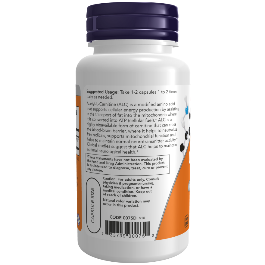 Now アセチルLカルニチン 500mg ベジカプセル 100錠