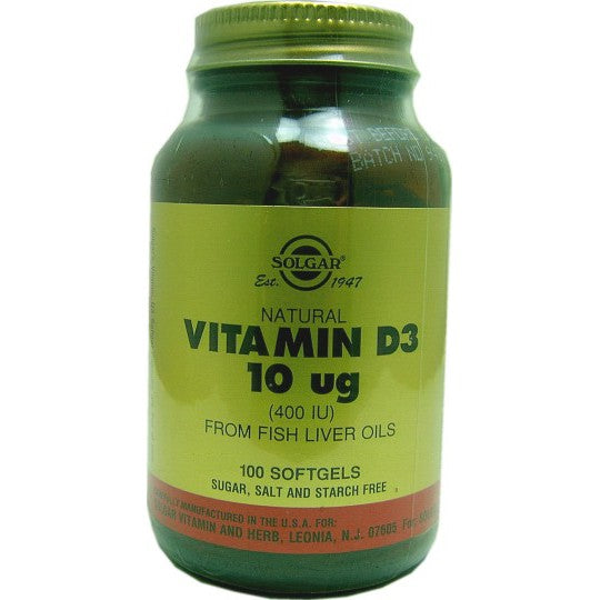 Solgar ビタミン D3 10ug (400iu) ソフトジェル 100 個